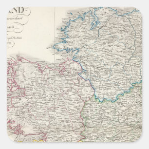 Irland Atlas-Karte Quadratischer Aufkleber