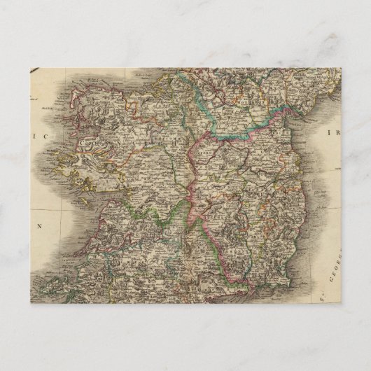 Irland Atlas Map Postkarte (Vorderseite)