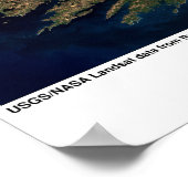 Irland aus Landsat 7 Poster (Ecke)