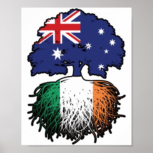 Irland - Australisches Tree Roots-Flag Poster (Vorne)