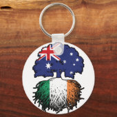Irland - Australisches Tree Roots-Flag Schlüsselanhänger (Vorderseite)