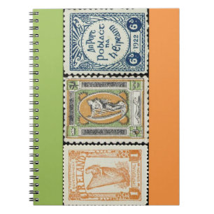 Irland-Briefmarken-gewundenes Notizbuch Notizblock