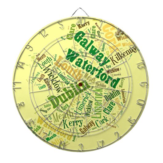 Irland Cities Word Art Dartscheibe (vorne)
