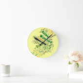 Irland Cities Word Art Runde Wanduhr (Zuhause)