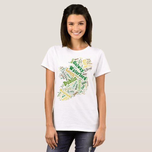 Irland Cities Word Art T-Shirt (Vorne ganz)