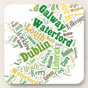 Irland Cities Word Art Untersetzer