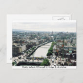 Irland City skyline, O'Connell Bridge Dublin Postkarte (Vorne/Hinten)