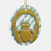 Irland Claddagh, irische Weihnachtsverzierung Keramik Ornament (Rechts)