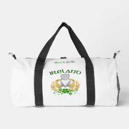 Irland Claddagh Ring & Kleeblatts Personalisiert Duffle Bag