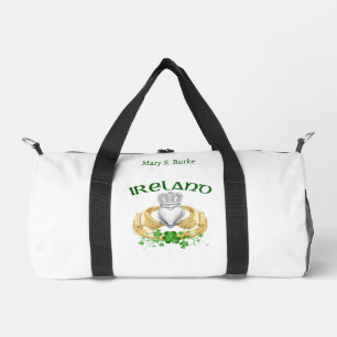 Irland Claddagh Ring & Kleeblatts Personalisiert Duffle Bag