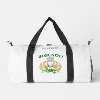 Irland Claddagh Ring & Kleeblatts Personalisiert Duffle Bag