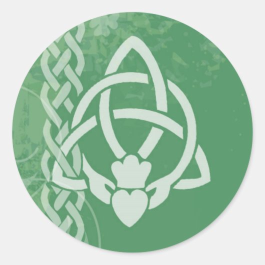 Irland Claddagh Runder Aufkleber (Vorderseite)