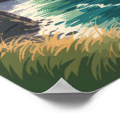 Irland Cliffs of Moher Illustration Reise Kunst Poster (Ecke)