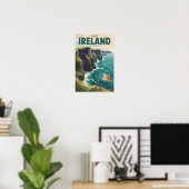 Irland Cliffs of Moher Illustration Reise Kunst Poster (Heimbüro)