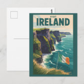 Irland Cliffs of Moher Illustration Reise Kunst Postkarte (Vorne/Hinten)