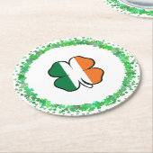 Irland Clover Saint Patrick's Day Runder Pappuntersetzer (Angewinkelt)