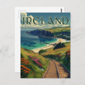 Irland Coastline Vintage Travel Postkarte (Vorne/Hinten)