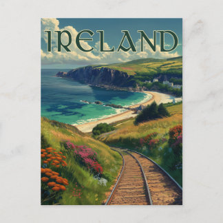 Irland Coastline Vintage Travel Postkarte