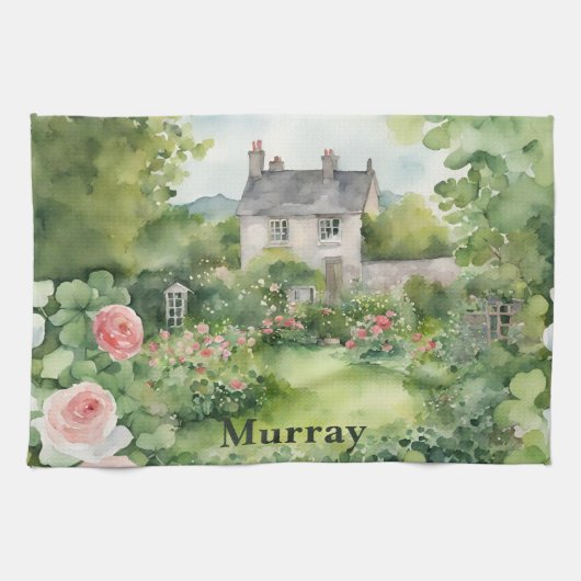 Irland Country House Irish Name Name Custom Geschirrtuch (Horizontal)