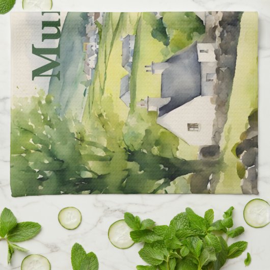 Irland Country Village Irish Name Custom Geschirrtuch (Gefaltet)