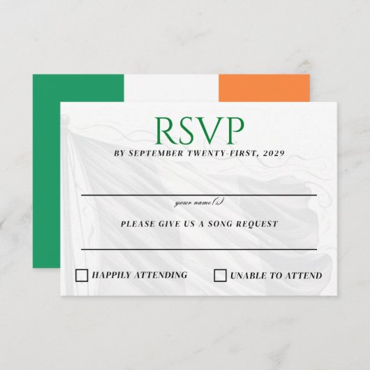 Irland Couple RSVP Karte (Vorne/Hinten)