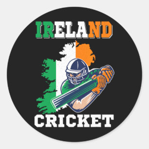 Irland Cricket Spieler Flagge Jersey Irische Sport Runder Aufkleber