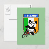 Irland Cycling Panda Postkarte (Vorne/Hinten)
