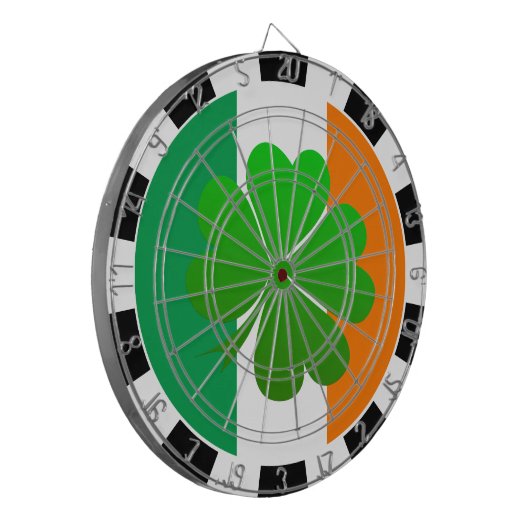 Irland Dartboard, Kleeblatt und Irish Flag Dartscheibe (Vorderseite Links)