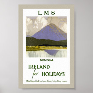 Irland Donegal Restauriertes Vintage-Reiseposter Poster
