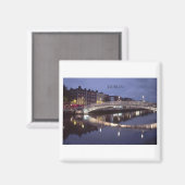 Irland Dublin Bridge night (St.K. Magnet (Vorderseite/Rückseite)
