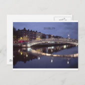 Irland Dublin Bridge night (St.K. Postkarte (Vorne/Hinten)