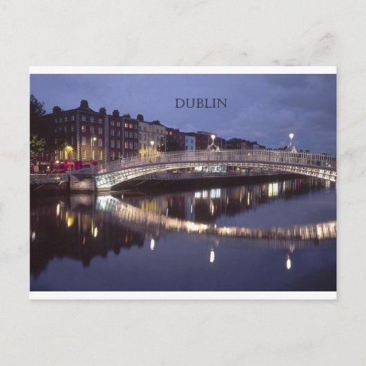 Irland Dublin Bridge night (St.K. Postkarte (Vorderseite)
