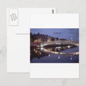 Irland Dublin Bridge night (St.K. Postkarte (Vorne/Hinten)