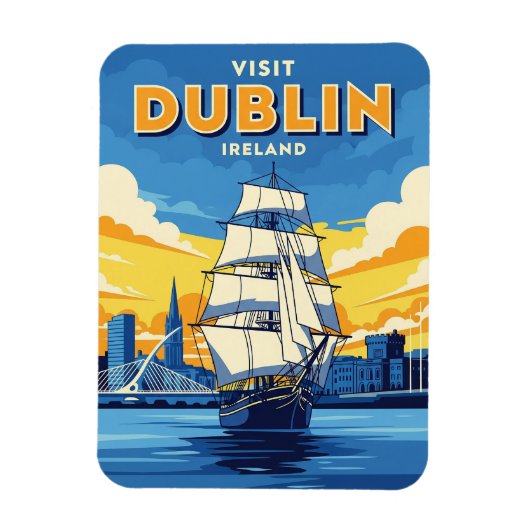 Irland Dublin Tall Ship Magnet (Vertikal)
