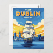 Irland Dublin Tall Ship Postkarte (Vorne/Hinten)