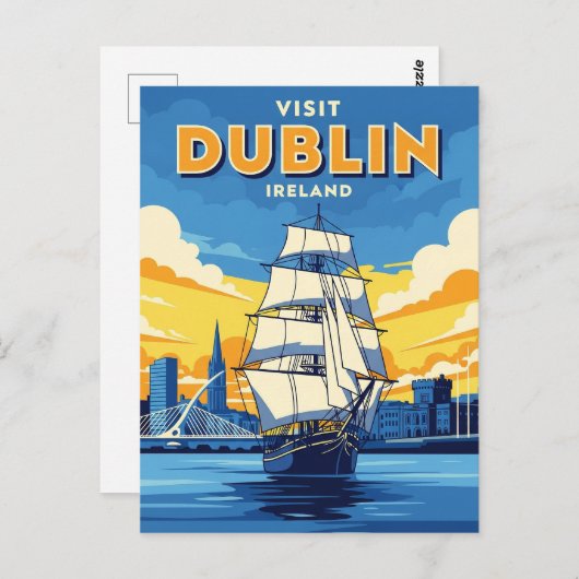 Irland Dublin Tall Ship Postkarte (Vorne/Hinten)