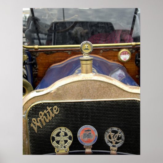 Irland, Dublin. Vintages Auto, weiß 2 Poster (Vorne)