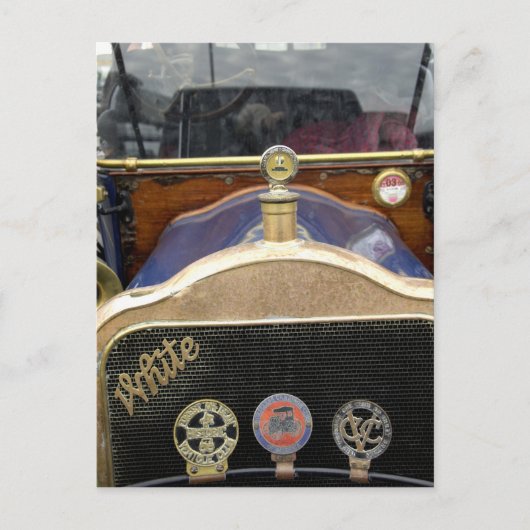 Irland, Dublin. Vintages Auto, weiß 2 Postkarte (Vorderseite)