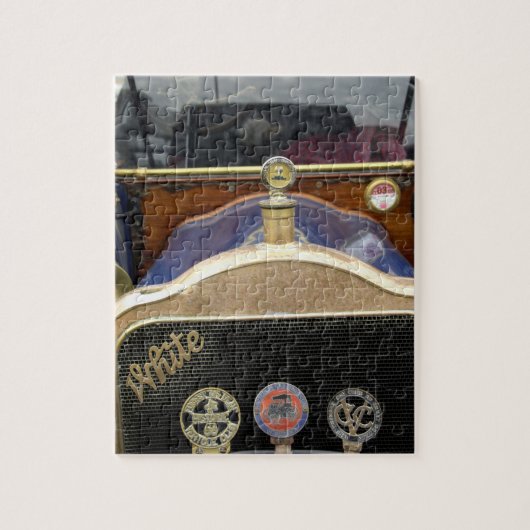 Irland, Dublin. Vintages Auto, Weiß 2 Puzzle (Vertikal)