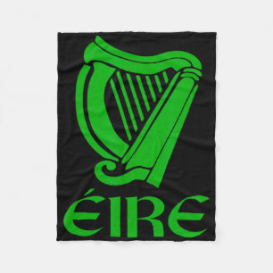 Irland Eire Eireann irischer Stolz Gälischer Harp Fleecedecke