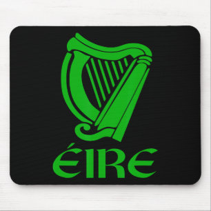 Irland Eire Eireann Irischer Stolz Gälischer Harp  Mousepad
