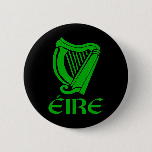 Irland Eire Eireann Irish Pride Gaelic Harp St Pa Button