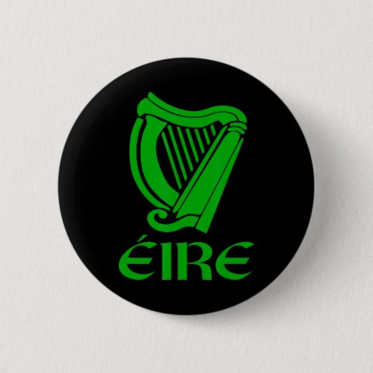 Irland Eire Eireann Irish Pride Gaelic Harp St Pa Button (Vorderseite)