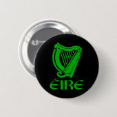 Irland Eire Eireann Irish Pride Gaelic Harp St Pa Button (Vorne & Hinten)