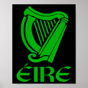 Irland Eire Eireann Irish Pride Gaelic Harp St Pa Poster