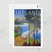 Irland, Eisenbahn, Landschaft, Vintag, Reise Postkarte (Vorne/Hinten)