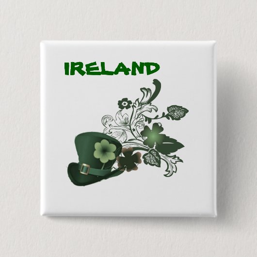 Irland Elegant Kleeblatt Hat Button (Vorderseite)