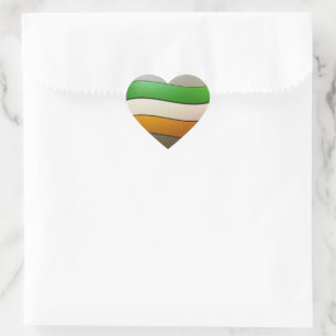 Irland Flag Colors Chrome von Shirley Taylor Herz-Aufkleber