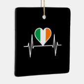 Irland Flag Heartbeat Keramikornament (Rechts)