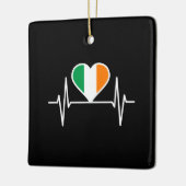 Irland Flag Heartbeat Keramikornament (Links)